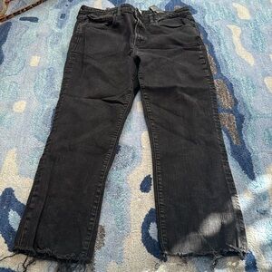 Zara Black High Rise Kick Flare Jeans
